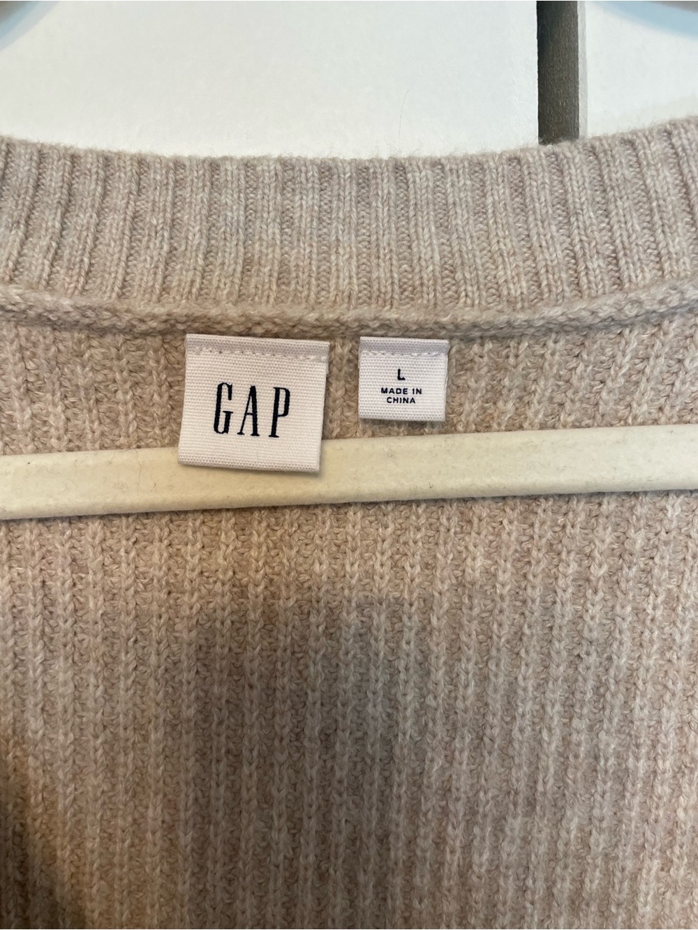 GAP Beige Ribbed Button-Front Sweater Vest - Picture 3 of 4